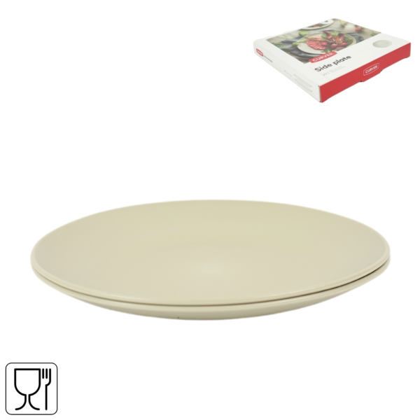 Curver ontbijtbord grijsgroen 20 cm set van 2