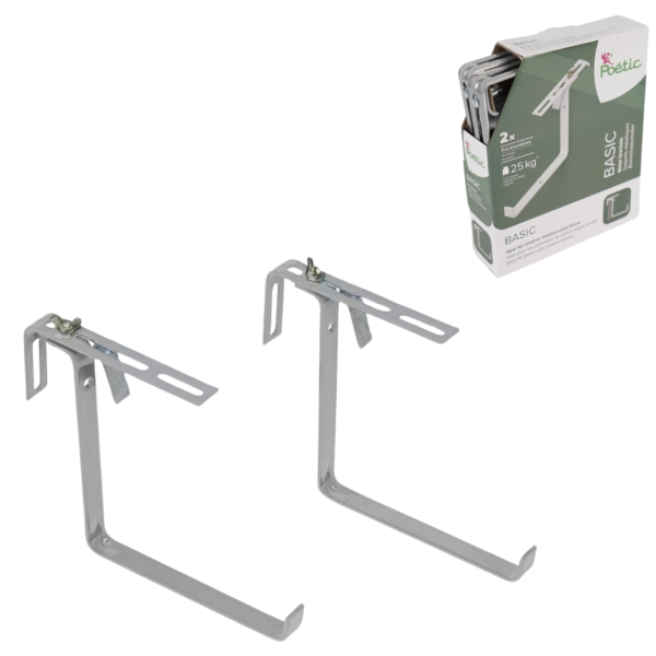 Poétic plantenbak beugel Basic grijs set van 2