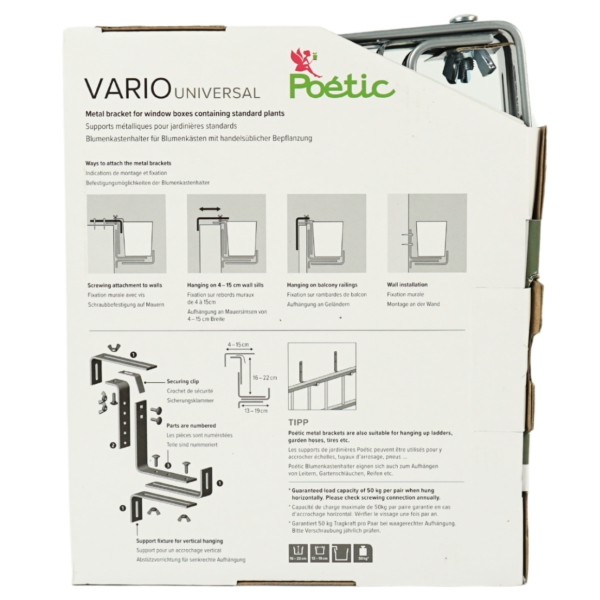 Poetic plantenbak beugel Vario aluminium 22 cm set van 2