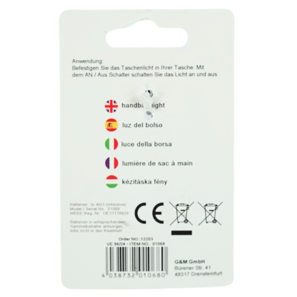 Lamp met clip LED op batterij 5,7 cm 2 assorti