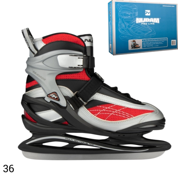 Nijdam Pro-Line ijshockeyschaats zwart/grijs/rood maat 36