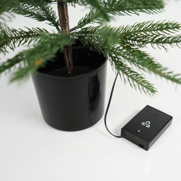 Kunst kerstboom met LED op batterij 60 cm