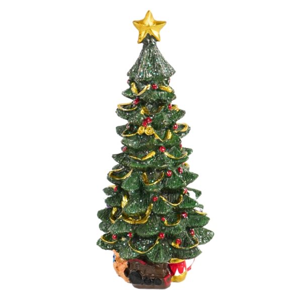 Beeld versierde kerstboom 25 cm