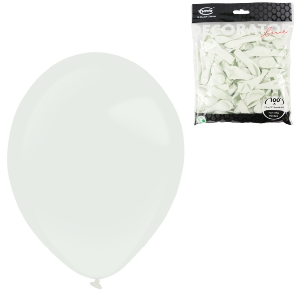 Everts ballonnen Decor standaard frosty wit 13 cm 100 stuks