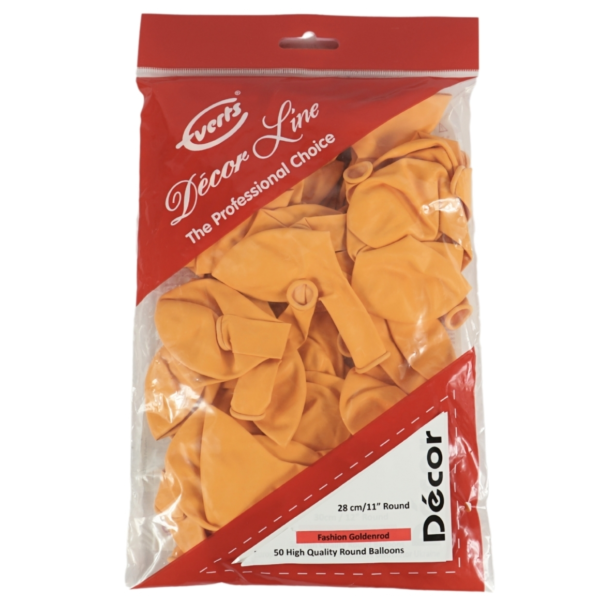 Everts ballonnen Décor lichtoranje 28 cm 50 stuks