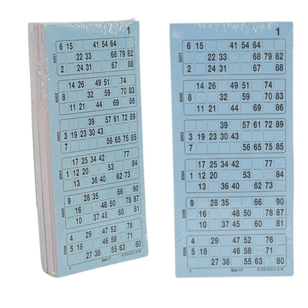 400173 Bingokaarten 1-90 geperforeerd 3 dik enkel