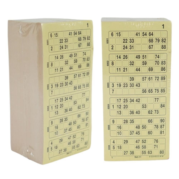 400186 Bingokaarten 1-90 geperforeerd 10 dik enkel