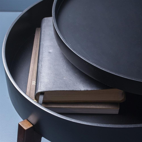 Gusta bijzettafel zwart 45 cm