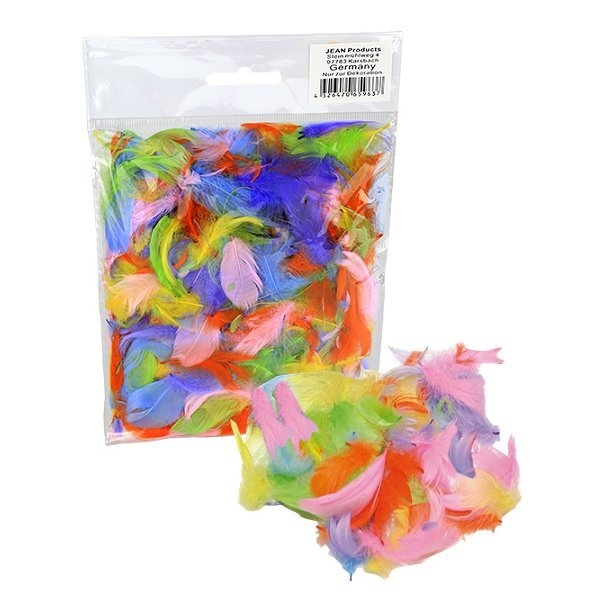 Pasen decoratie veren gekleurd 7 gram