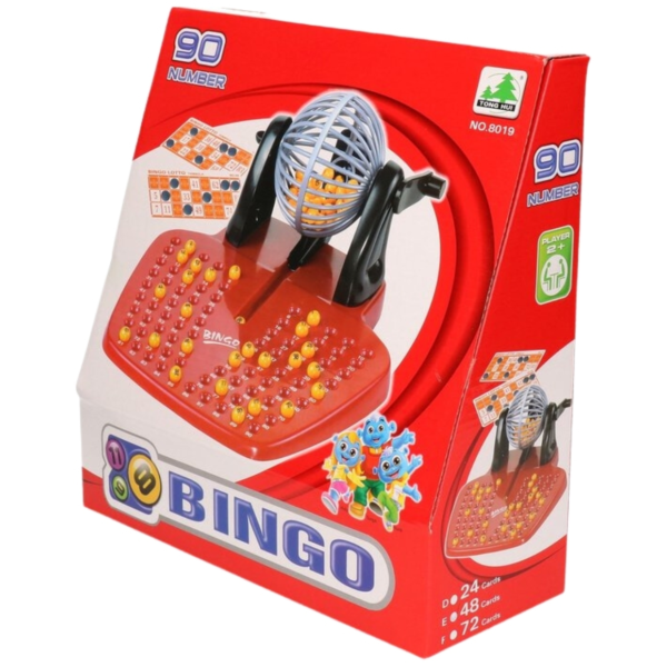 Bingospiel mit Mühle rot 93-teilig