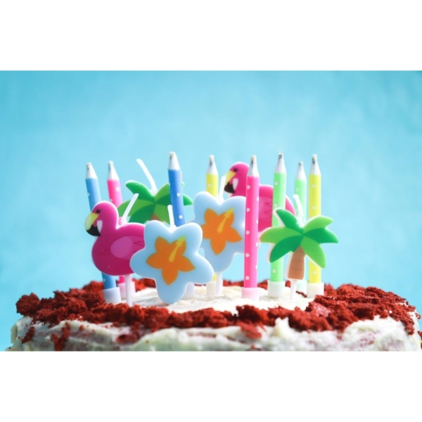 Tropische Partykerzen 7,5 cm 6er Set