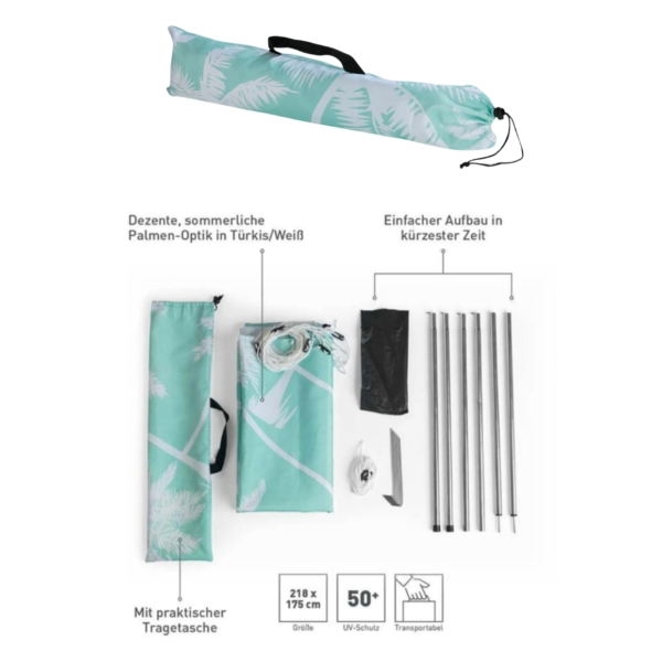 Garvida schaduwdoek wit/mintgroen 218 cm