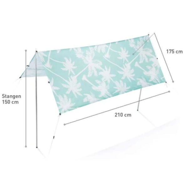 Garvida schaduwdoek wit/mintgroen 218 cm