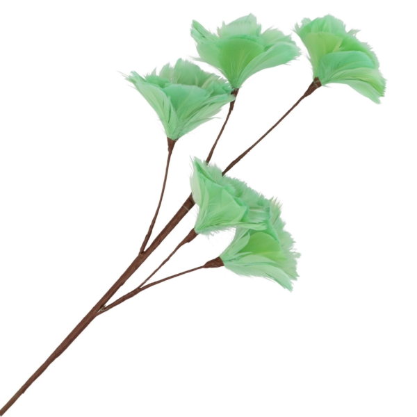 Kunsttak Feather bloemen groen 85 cm