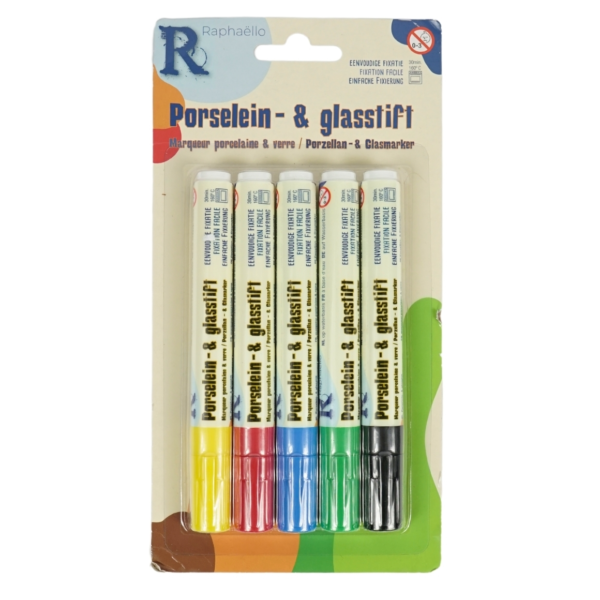Raphaëllo porcelein en glas stiften 5 stuks