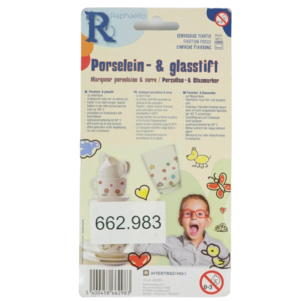 Raphaëllo porcelein en glas stiften 5 stuks