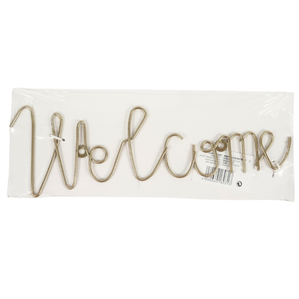 Wanddecoratie letters Welcome metaal  goudkleurig 29,5 cm