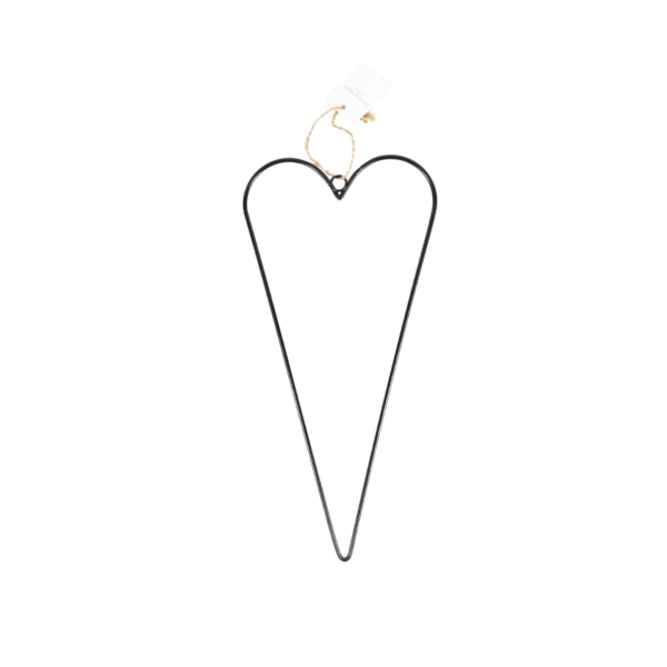 Stern Fabrik decoratie hart metaal zwart 30 cm