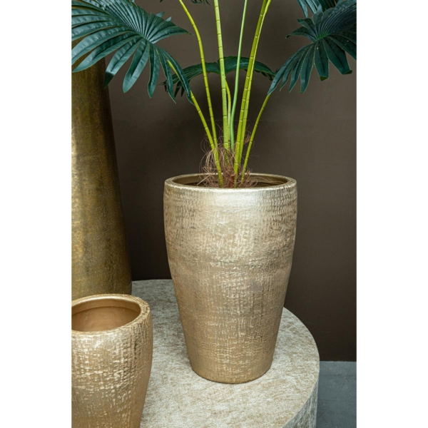 PTMD Blumentopf Mialee Aluminium champagnerfarben 52 cm 2er Set