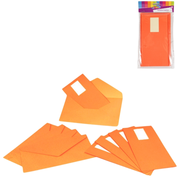 Einladungskarten und umschläge orange 5 stück