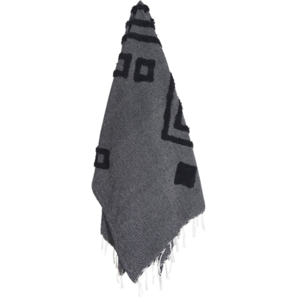 Mycha Ibiza plaid 4 recycelte Baumwolle schwarz 130 x 170 cm VE16