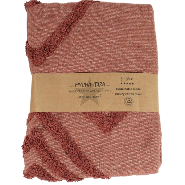Mycha Ibiza plaid 4 recycelte Baumwolle terra 130 x 170 cm