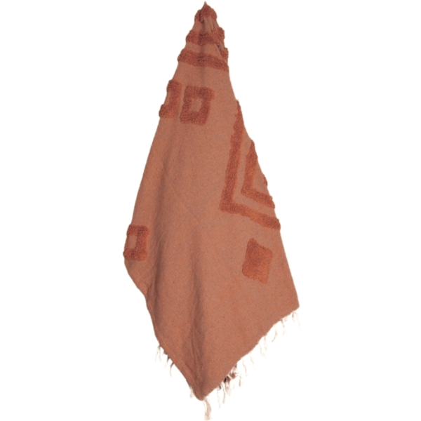 Mycha Ibiza plaid 4 recycelte Baumwolle terra 130 x 170 cm