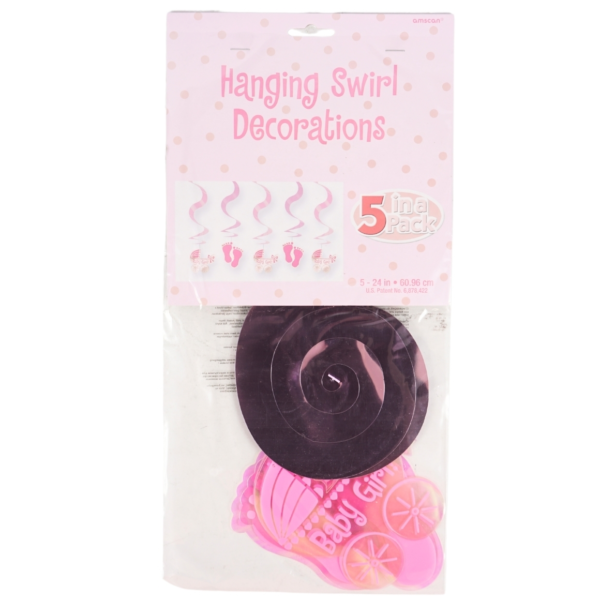 Spiraal hanger Baby Girl folie 61 cm set van 5