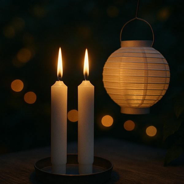 Laternenkerzen weiß 10,5 cm 2er-Set