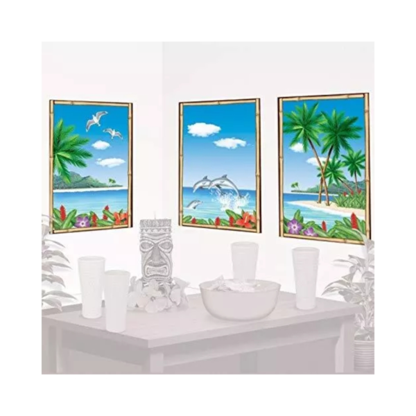 Wanddecoratie drieluik poster Tropical 85 cm set van 3