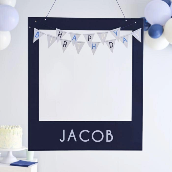 Ginger Ray Fotobooth Frame Happy Birthday blauw 72 cm