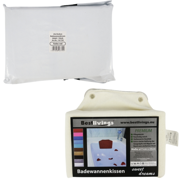 Badkussen Sweet Dreams rood 25 x 16 cm