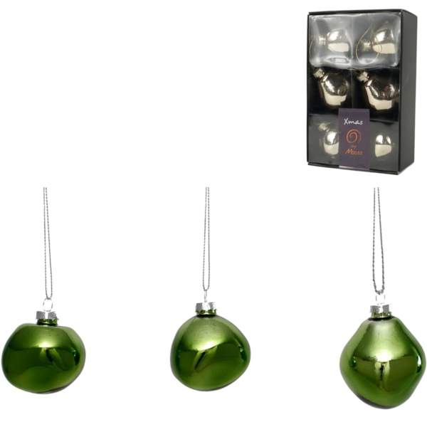 Xmas by Moos kerstballen groen 6 cm 6 stuks