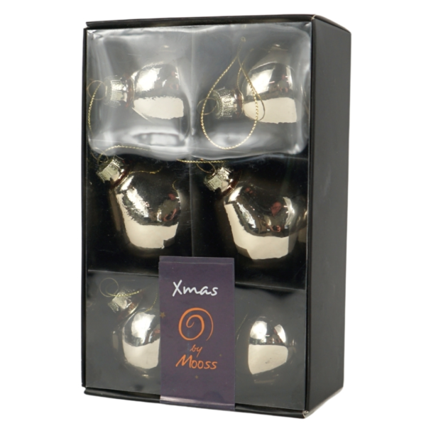 Xmas by Moos kerstballen grijs 6 cm 6 stuks