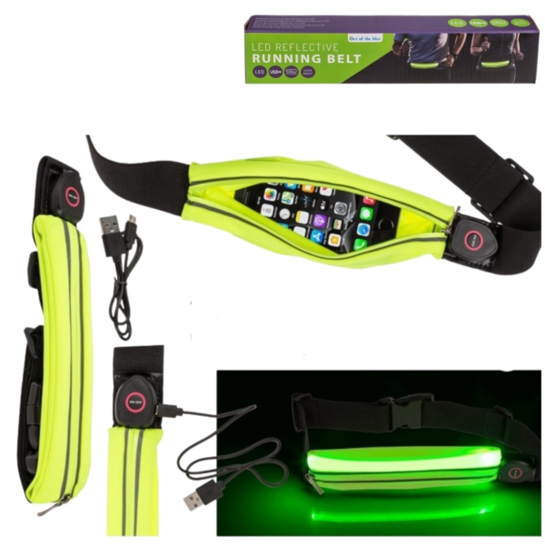 Hardloop heuptas met oplaadbare LED verlichting