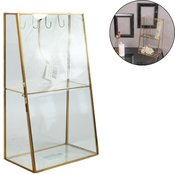 Sieraden opbergkastje goudkleurig 31 cm