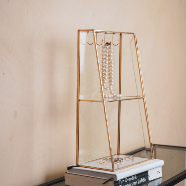 Sieraden opbergkastje goudkleurig 31 cm