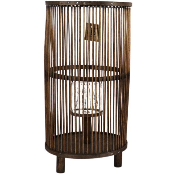 Lantaarn Saigon bruin 40,5 cm set van 2