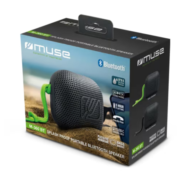 Muse M-360BT bluetooth speaker IPX4 grijs 5 watt