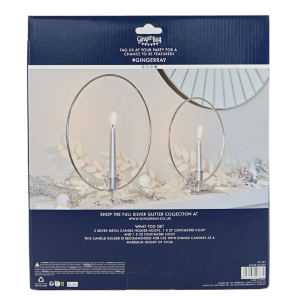 Ginger Ray kerzenhalter silberfarben 27 cm 2er set