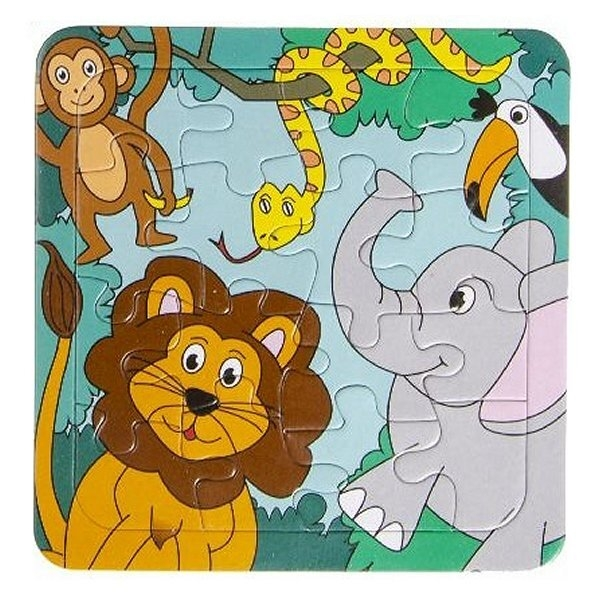 Puzzel kind Jungle 16 stukjes 14 cm 3 assorti