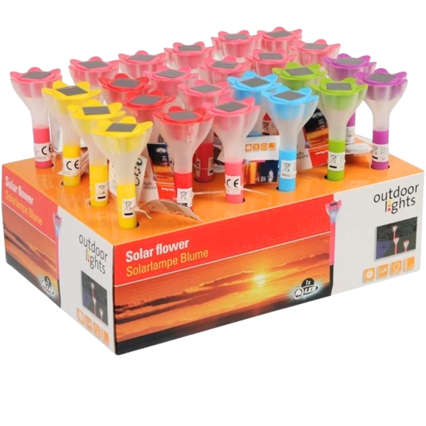 Solar lamp outdoor bloem 26 cm 6 assorti