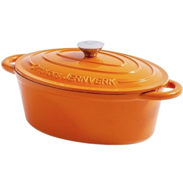 Orrefors Jernverk braadpan gietijzer oranje 3,5 L