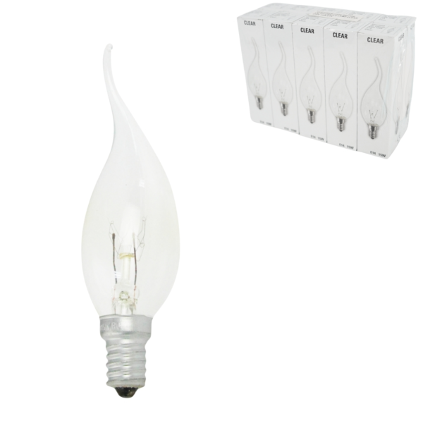 Gloeilamp Candle transparant E14 230V 15W