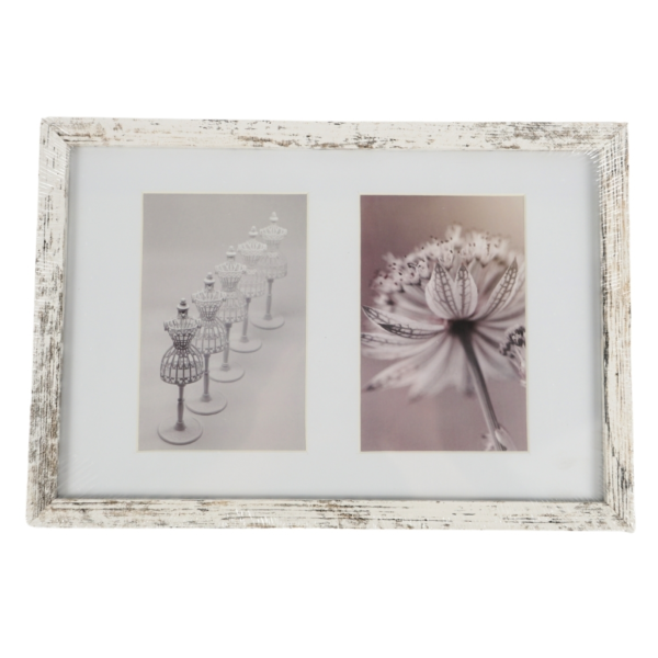 Fotolijst 2 passe-partout whitewash 10 x 15 cm