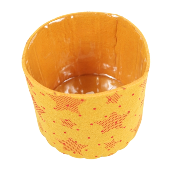 Blumentopf Weihnachten Filz orange 14  5 cm