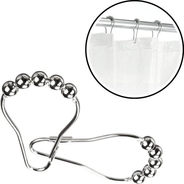 Douchegordijn ringen metaal 7,2 cm 12 stuks