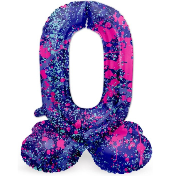 Folat folieballon staand 0 Paint splash 41 cm