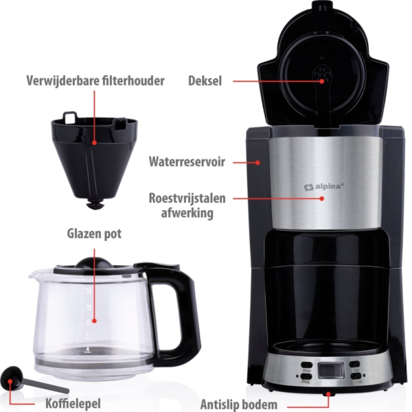 Alpina koffiezetapparaat 1,5 l 1000W
