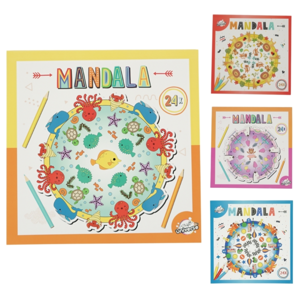 Kleurboek mandala 4 assorti